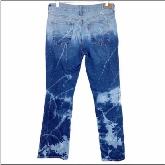 LEVI’S 515 bleached splattered tie dye jeans 8 - Picture 1 of 8